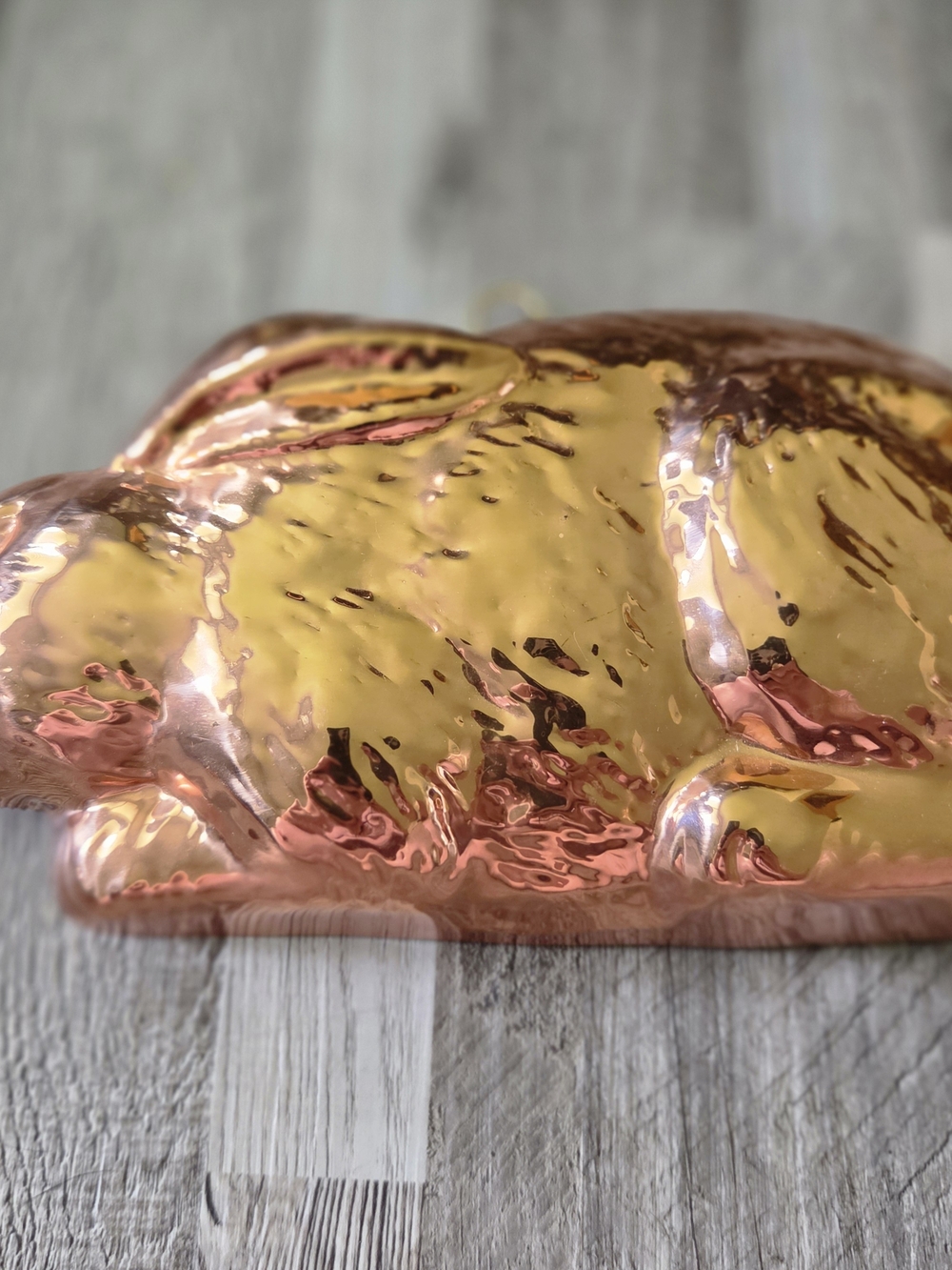 Vintage Copper Bunny Rabbit Mold Wall Hanging Kitchen Decor Made In Korea Cake